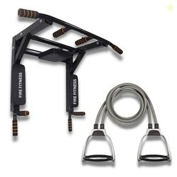 FIRE FITNESS wall mount pull up bar with toning tube for home gym equi