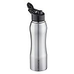 Borosil 1000ml Hydra Grip n Sip Stainless Steel Water Bottle | ISI Certified, Made in India | Single Wall, Leakproof, BPA Free| Bottle for Office, School, College & Gym | 1 Year Warranty | Silver
