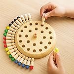 Wooden Color Memory Chess Game for Kids Age 3+ | Wooden Memory Match Stick Chess Board Game | Brain Puzzle Toy for Boys, Girls & Adults | Montessori Learning & Family Game