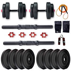 BULLAR Adjustable Dumbbells Set 8 Kg to 20 Kg with Pair of Dumbbell Ro