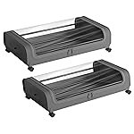 Nayasa Under Bed Storage Box | Storage Organizer | Ideal For Small Space Clothes Storage | Clothes, Shoes, Toys, Books With Clear Cover | Lockable Wheels | Set of 2 | Grey