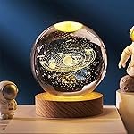 Miramar Galaxy Crystal Ball Night Light,2.4 Inch Glass Ball Night LED Lamp with Woodern Base,Decorations Gifts for Men,Women,Kids,Boys,Girls,Teens (Galaxy Light)
