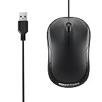 amazon basics Wired USB Mouse, 3-Button, 1000 DPI Optical Sensor, Plug & Play, for Windows/Mac