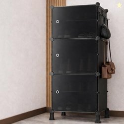 Zemic Multipurpose Modular Plastic Shoe Rack for Home with Door |   St