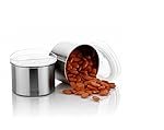 Clazkit Stainless Steel Airtight Containers With Lid|Kitchen Container Set with Glossy Finish|Multipurpose Storage Containers for Kitchen, Set of 2 (600ml)
