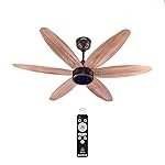 ACTIVA JETTA 1200MM BLDC Ceiling Fan | 28W | 6 Wooden-Finish Blades | 7 LED Lights | Remote | Noiseless | BEE 5-Star Rated | Energy Efficient | 5 Years Warranty (Rose Wood)