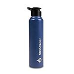 Nivia Dominator Stainless Steel Water Bottle 750ML with Sipper, Durable, Leak-Proof, Easy Grip, Easy-to-Clean, Odour-Free Bottle with Secure Cap for School, Travel, Gym & Work (Navy Blue)