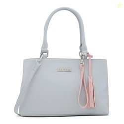 Caprese Shally Women's Satchel (Grey and Pink)