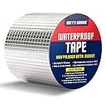 Super Strong Adhesive Waterproof tape Permanent Repair Roof Water Leakage Solution Rubber Foil Suitable for Roof Leak, surface Crack, Window Sill Gap, Boat Sealing, Tank Leak (10CM*5M)