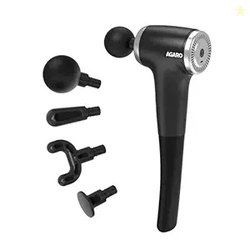 AGARO Regency Gun Massager, 4 Heads, 13 Speed, Rechargeable, Handheld,