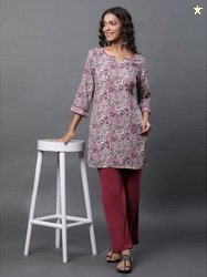 Aurelia Women Printed Viscose Rayon A-line Kurta