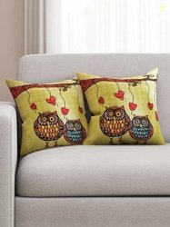 SEJ by Nisha Gupta 2 Pc Silk Cushion Covers