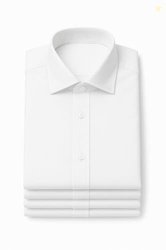 White Classic Men's Formal Dress Shirts, Cotton Blend, Long Sleeve, Re