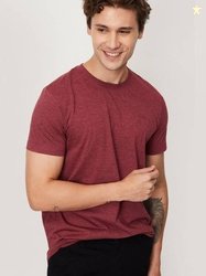 MAX Men Solid Round Neck Polycotton Maroon T-Shirt