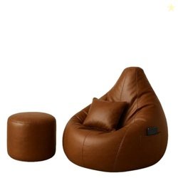 AV CART Bean Bag Chair | Gaming Seat with Side Pocket | Premium Leathe