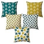 AEROHAVEN Set of 5 Multi Colored Decorative Hand Made Jute Cushion Covers – CC14 – (12 Inch x 12 Inch)