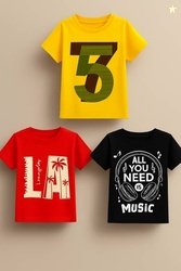 CUTE TREND Boys Printed Pure Cotton Regular T Shirt