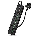 Aircase Gizga Essentials Power Extension Board 3 USB 3.1A Auto-Max Ports, 3 Universal Thermal Trip Electrical Multi Plug Socket, 265 Volt, Spike Guard, 2500W 10A, Flame Proof, 2M Cord Length