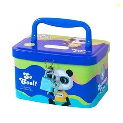 FunBlast Money Saving Tin Coin Bank with Handle, Lock and Key, Piggy B