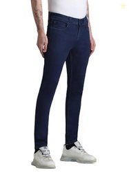 Jack & Jones Mens Blue Liam Super Skinny fit Low Rise Jeans