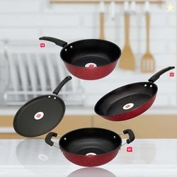 LAZYwindow Kitchen Cookware Set with Sauce Pan, Fry Pan, Dosa Tawa, Ka