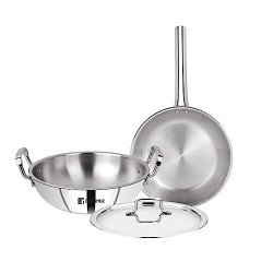 Bergner Tripro Triply Stainless Steel 3 Pc Cookware Set, 24 cm Indian