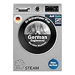 Bosch 10kg 5 Star Anti Stain & AI Active Water Plus Fully Automatic Front Load Washing Machine with Built in Heater (WGA252ZSIN, Pretreatment, Iron Steam Assist & Allergy Plus, Silver)