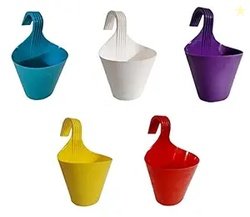 Go Hooked Plastic Lily Hanging Planters Hanging Pots for Balcony-Set o