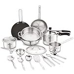 Bergner 17 Pcs Ramadan Set, Triply Cookware Set, Consumes Less Oil, Healthy Cooking, Complete Kitchen Set, Even Heat Distribution, Induction Compatible, Gift Set for Marriage/Anniversary