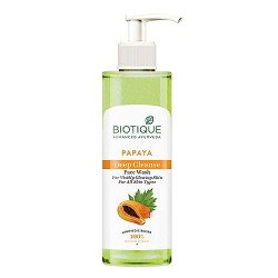 Biotique Papaya Deep Cleanse Face Wash | Gentle Exfoliation | Visibly