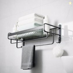 MIORAH Premium Aluminum Folding Towel Rack in Bathroom, Towel Rod for