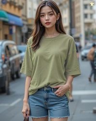 Buda Jeans Co Women Oversized Fit Crew-Neck T-Shirt