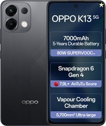 OPPO K13 5G with 7000mAh and 80W SUPERVOOC Charger In-The-Box (Prism B