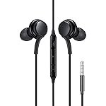 HAMMER 3.5mm Wired Earphones with Mic & in-line Controls, 13mm Dynamic Drivers, Clear Sound Compatible with Phone, Laptop & Tablet (Black)