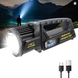 LETOUR 350000 Lumens Spotlight, Rechargeable Led Spotlight Flashlight