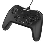 Amazon Basics USB Gamepad with Turbo Mode | Dual Vibration | PS3 & PC Support | X Input & Direct Input | Wired Controller with Ergonomic Design | 1m Cable | Black