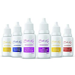 BAKE KING Essence for Cake Making Combo of 6 Flavours Mango, Blueberry