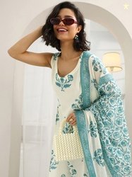 Libas Women Floral Printed Kurta with Trousers & Dupatta