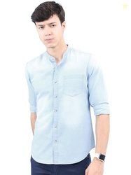 Highlander Men's Slim Fit Shirts | Solid | Long Sleeves | Mandarin Col