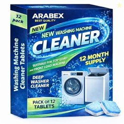 ARABEX Washing Machine Cleaner Tablets 12 Pack | Deep Cleaning, Deodor