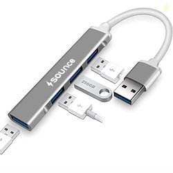 Sounce 4-Port USB 3.0 Hub for PC  High-Speed Aluminum USB Hub Compatib
