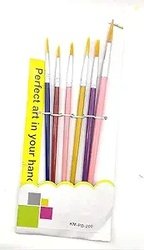 6 Pcs Round Paint Brush Set for Watercolor, Acrylic & Oil Painting  Ny