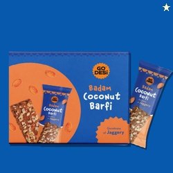 GO DESi - DESi Meetha Badam Coconut Barfi | Dry Fruits Sweet | Almond