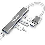 Sounce 4-Port USB 3.0 Hub for PC â High-Speed Aluminum USB Hub Compatible with PC, MacBook, Mac Pro, Mac mini, iMac, Surface Pro, and XPS. 4-Port High Speed USB Hub with Aluminium Shell