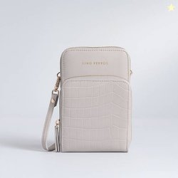 LINO PERROS Grey Women Sling Bag Women grey croc sling bag