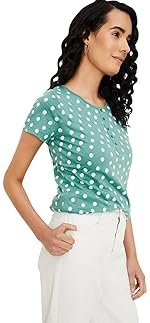Max Women Cotton Blend Solid Regular Fit T-Shirt