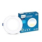 Philips StarFit 7-watt Round LED Downlighter | 3 Colors in 1 Concealed JB Downlight | Ceiling Light for Home | Cut Out: 3 inch, Color: Tunable White, Pack of 1-Polycarbonate