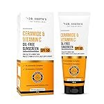 Dr. Sheth’s Ceramide & Vitamin C Oil-Free Sunscreen SPF 50+ PA++++ |In-Vivo Tested | For Healthy & Bright Skin | Lightweight & Non Greasy | For UVA/UVB & Blue Light & IR Protection | No white cast | For Oily Skin | For Men & Women | 50 g