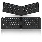 ANT WK150 Ergonomic Foldable Wireless Bluetooth Keyboard Split Travel Keyboard Wireless Rechargeable Portable Wireless Keyboard Compatible with iOS Android Windows Smartphone Tablet or Laptop-Black