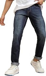 Mens Tapered Fit Denim Jeans|Regular Length|Mid-Rise|Stretchable Fabri